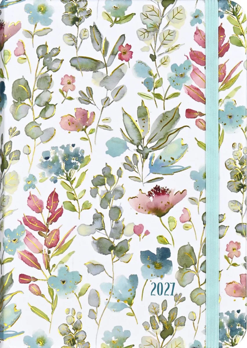 Floral Watercolor Compact diary 16-mnds 2027 de Peter Pauper en Multicolore – photo produit