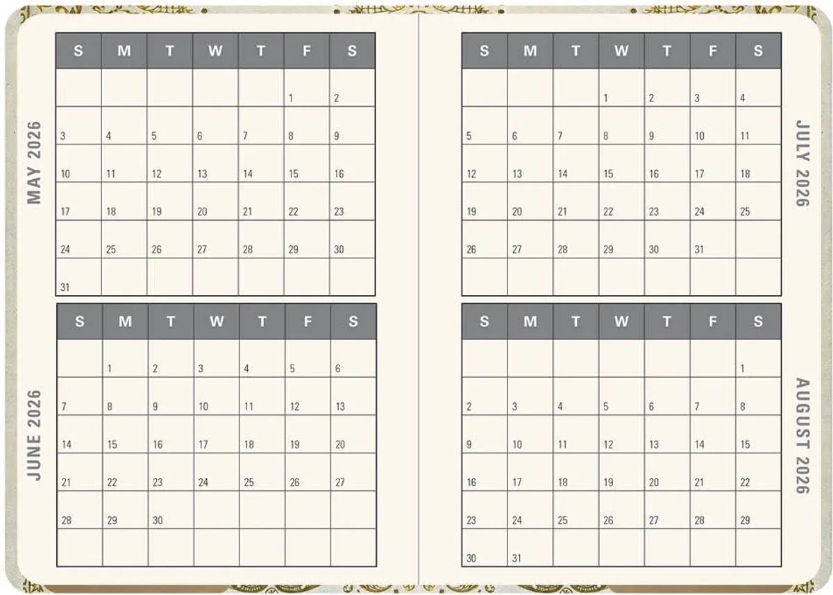 Gilded Ivory compacte agenda 16-mnds - 2026 - Agenda - 9781441345400 von Peter Pauper in Mehrfarbig – Produktfoto