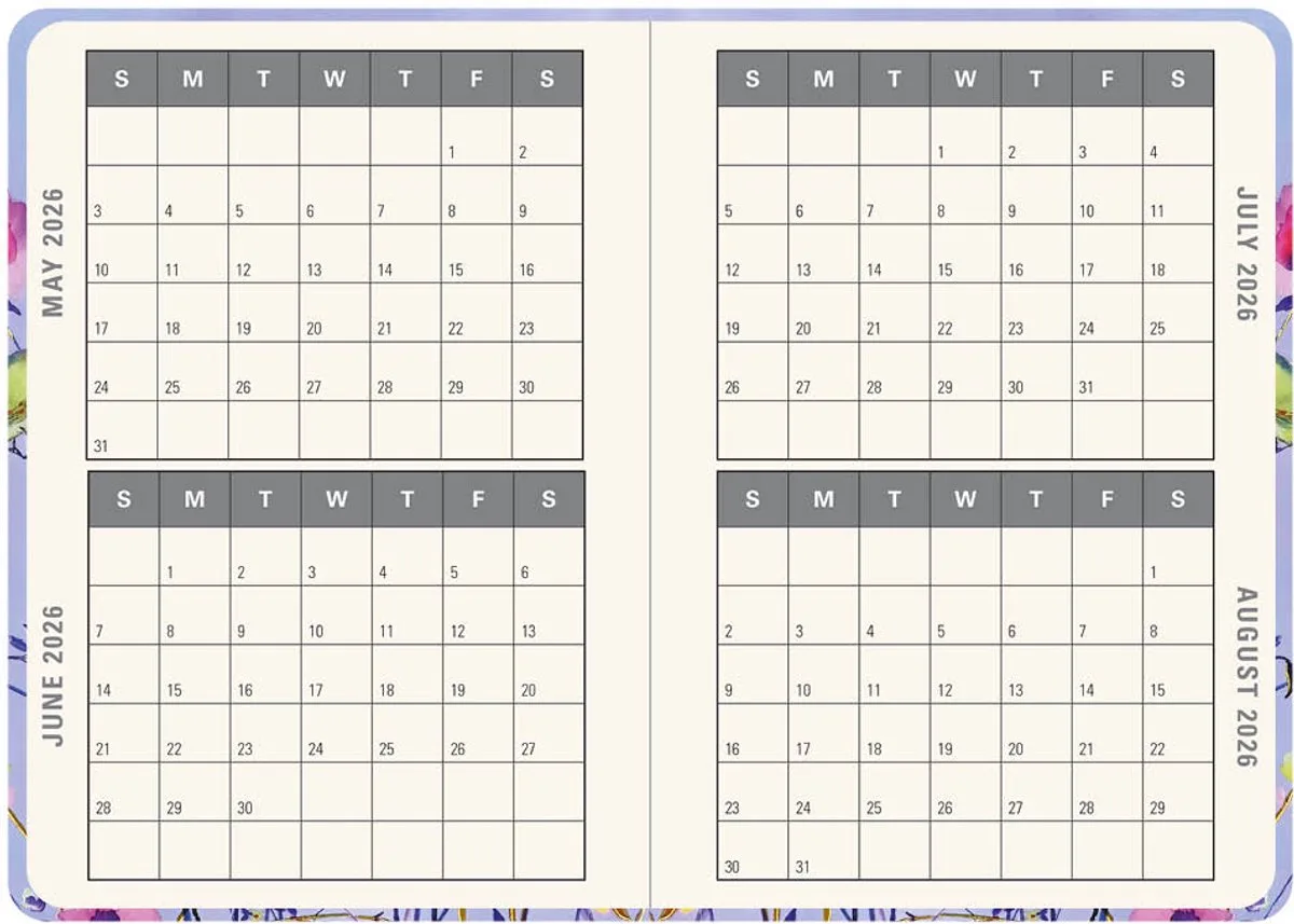 Lavender Wildflowers compacte agenda 16-mnds - 2026 van Peter Pauper in Meerkleurig – productfoto