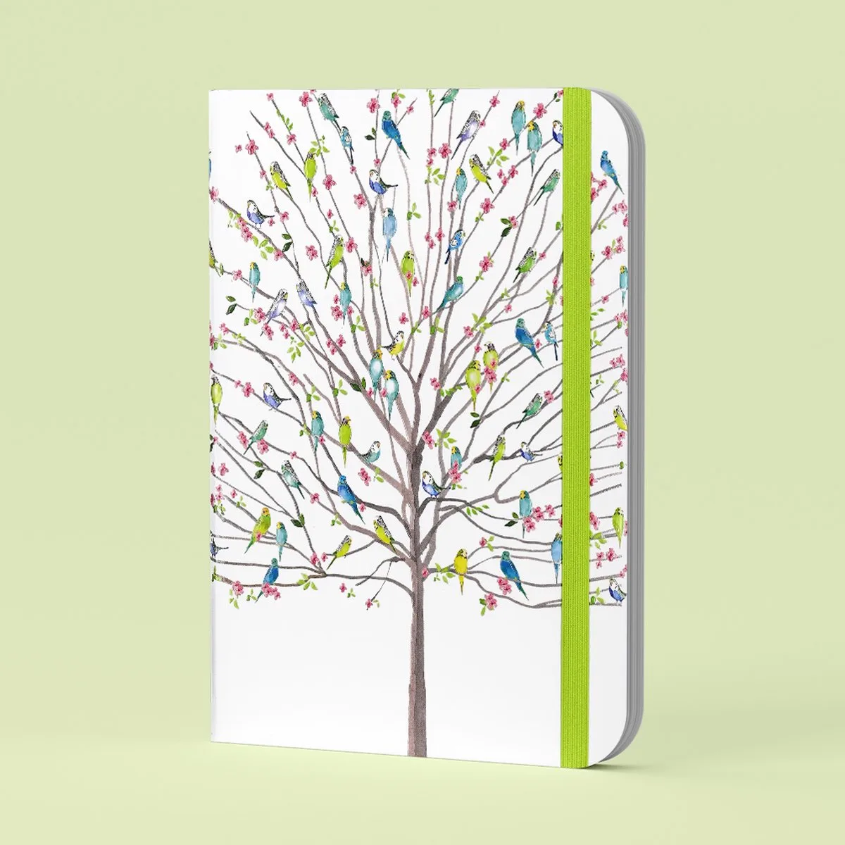 Mid size notitieboek Peter Pauper Tree of Budgies från Peter Pauper i Flerfärgad – produktbild