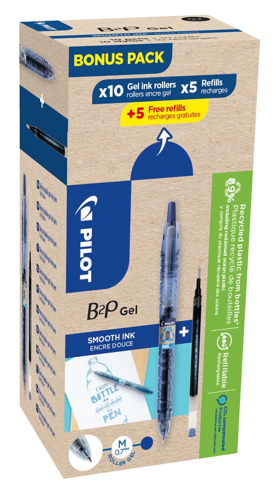 B2P „Bottle 2 Pen“ GEL Gelschreibermine 0.4 mm Schwarz de Pilot – photo produit