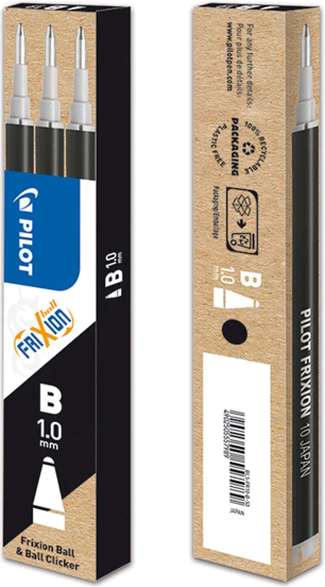 balpenvulling FriXion Ball/Clicker, etui van 3 stuks 12 stuks från Pilot i Svart – produktbild