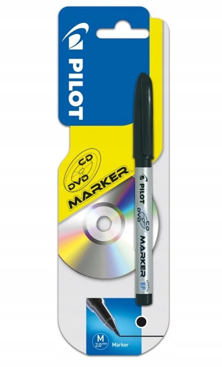 CD/DVD Marker - Permanent voor diverse ondergronden fra Pilot i Sort – produktbillede