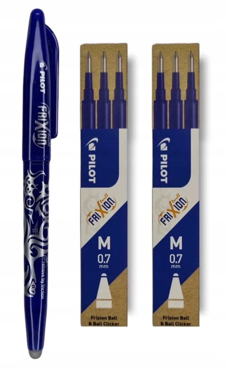 FriXion Ball Uitwisbare Pen + 6 Vullingen van Pilot in Blauw – productfoto