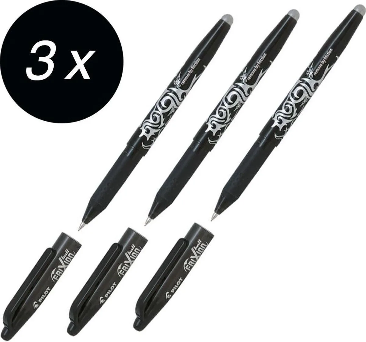 FriXion - Balpen - Uitwisbaar - 3 Stuks de Pilot en Noir – photo produit