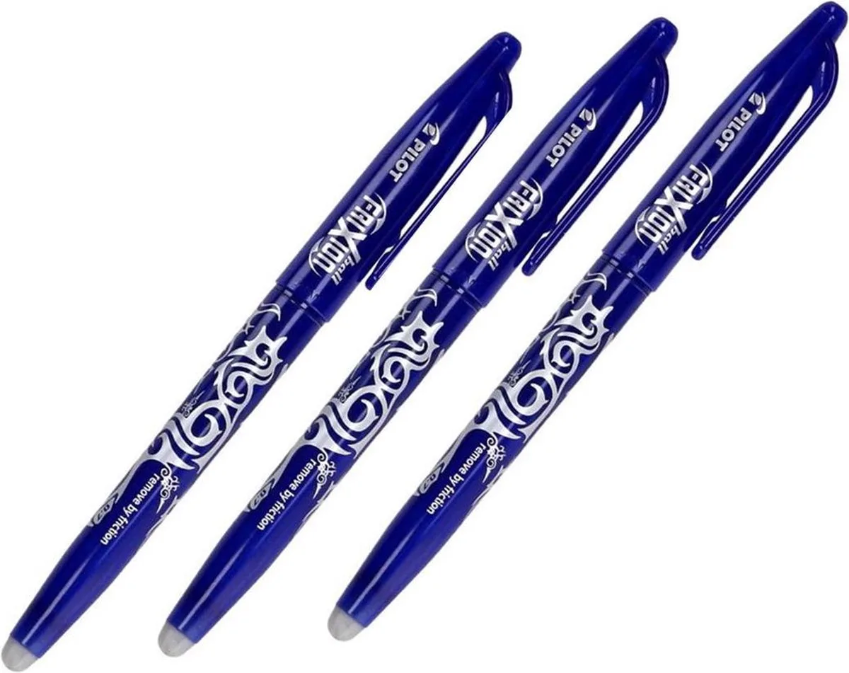 FriXion - Balpen - Uitwisbaar - Medium - 3 Stuks de Pilot en Bleu – photo produit