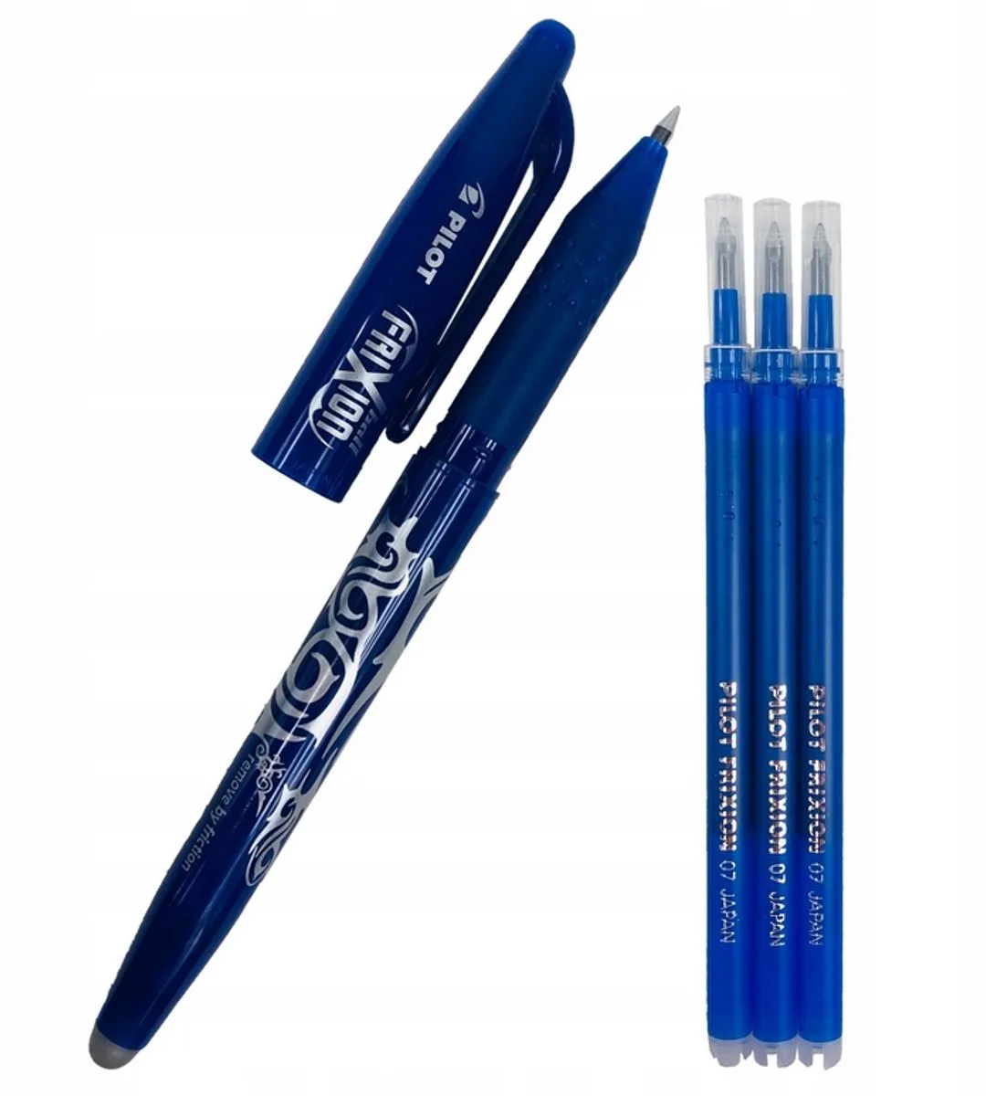FriXion Blauwe Uitwisbare Pen + 3 Vullingen + Gum de Pilot en Bleu – photo produit
