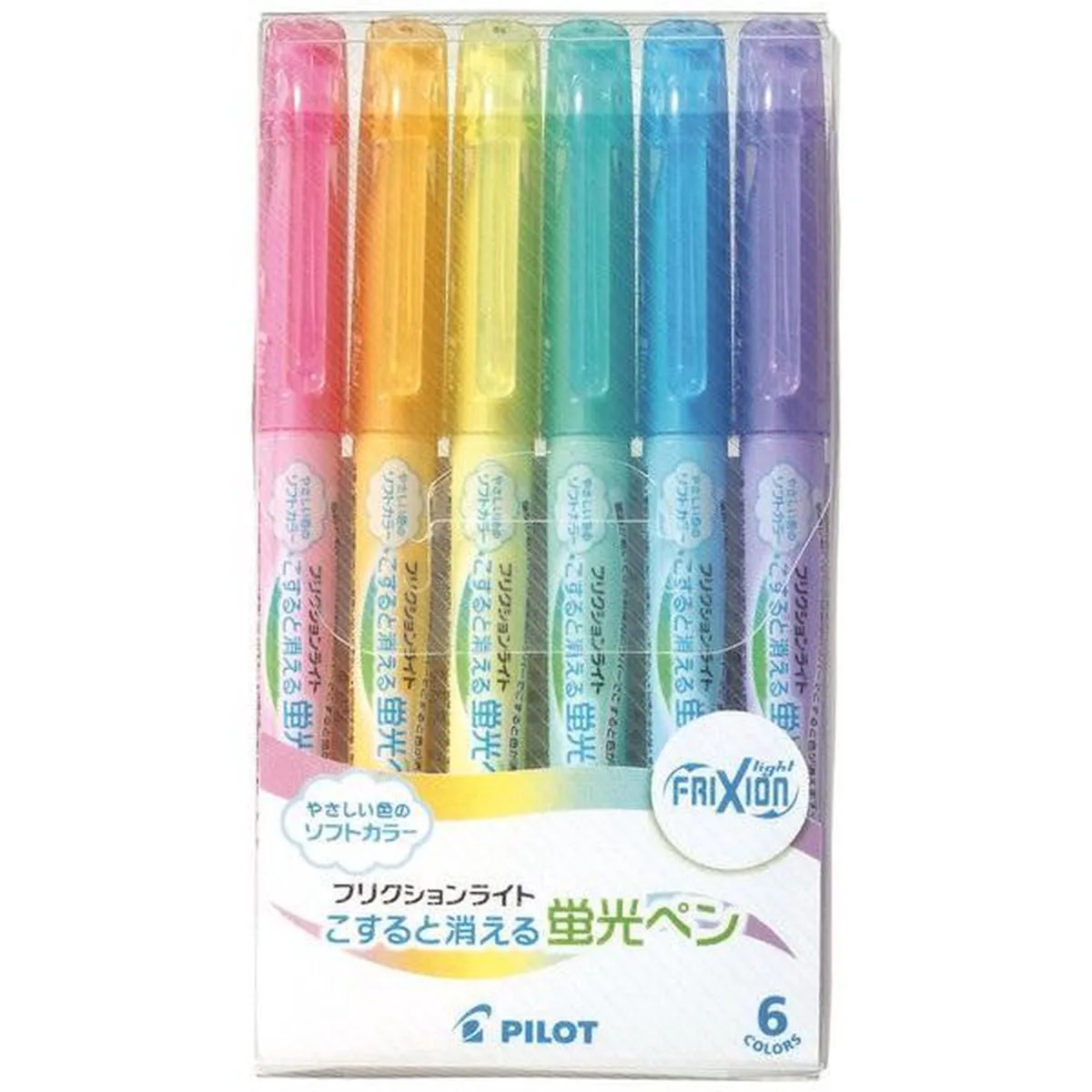 Frixion Light Soft Colour Uitwisbare Highlighters - 6 Colour Set verpakt in een A5 Zipperbag de Pilot en Light Soft Colors – photo produit