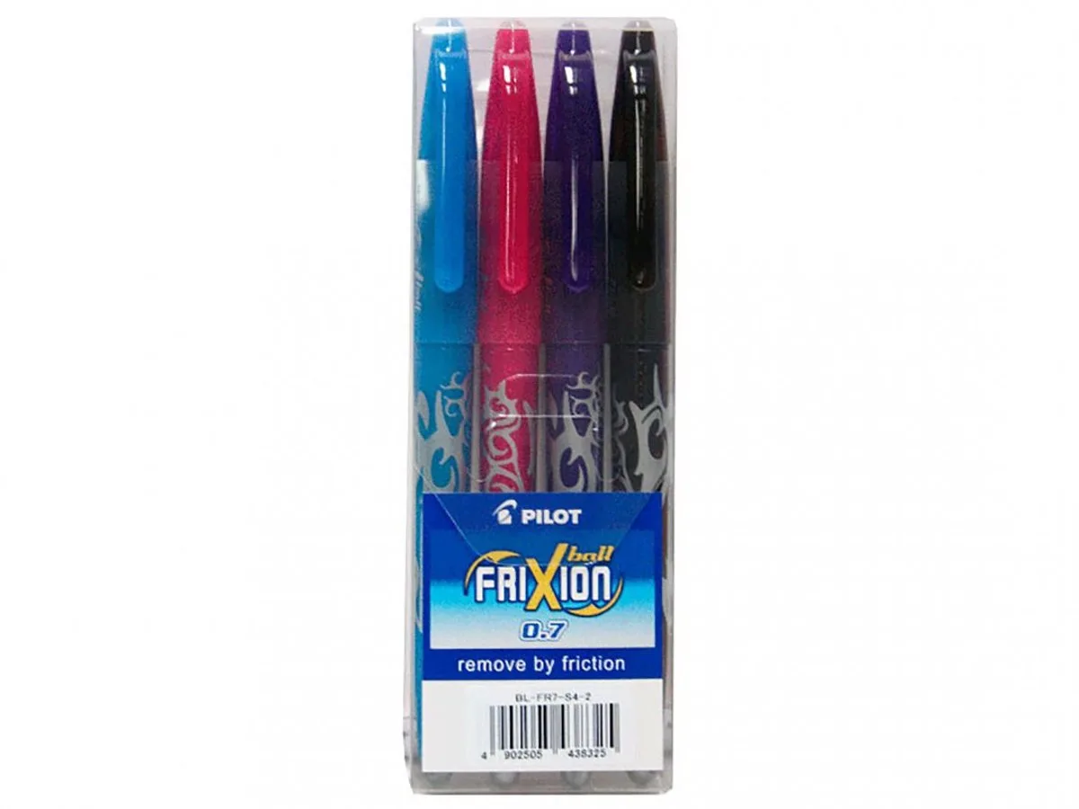 FriXion - Rollerball pen 0.7 mm - Bruin, Lichtblauw, Roze, Violet - set 4 stuk(s) de Pilot en Multicolore – photo produit