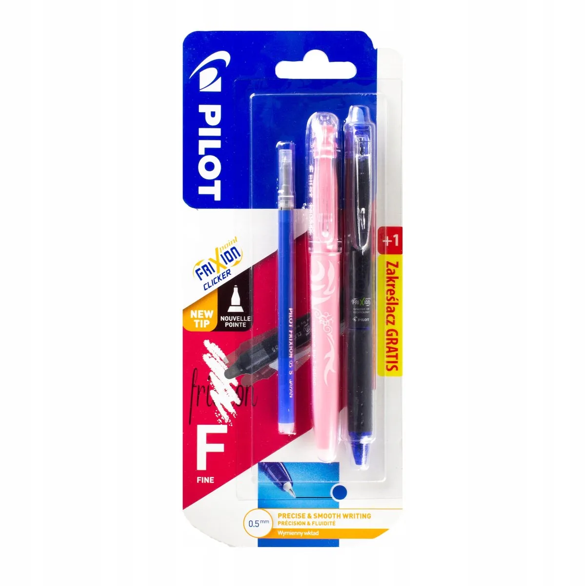 Frixion Set: Blauwe Pen, Roze Marker & Volling - Uitwisbaar de Pilot en Bleu, Rose – photo produit