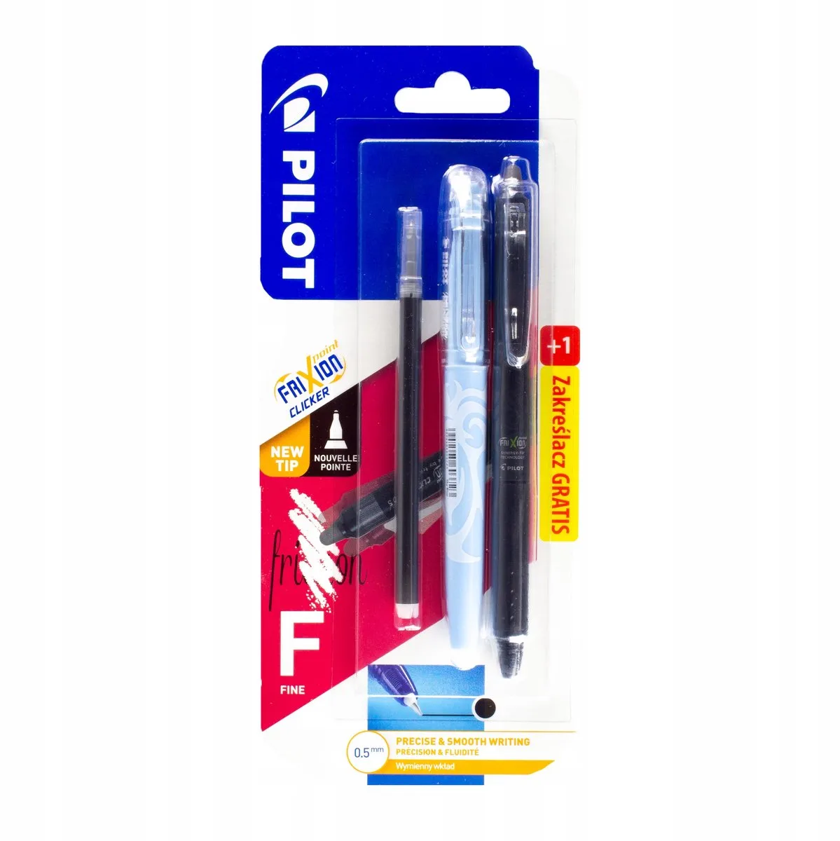 Frixion Set: Zwarte Pen, Markeerstift & Vulling fra Pilot i Sort – produktbillede
