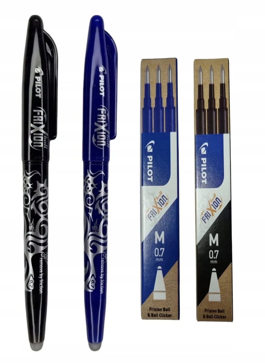 FriXion Uitwisbare Pen Set Blauw & Zwart 0.7mm + 6 Vullingen fra Pilot i Flerfarvet – produktbillede