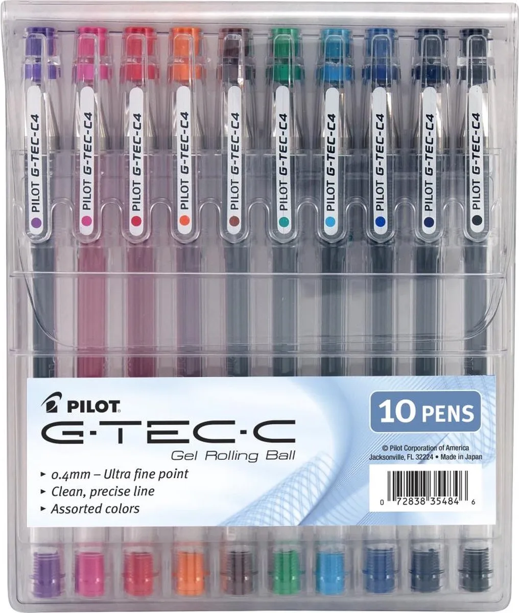 G-Tec-C Ultra Fine 0.4mm Gel Pens 10 stuks - GTC35484 von Pilot in Variatie – Produktfoto