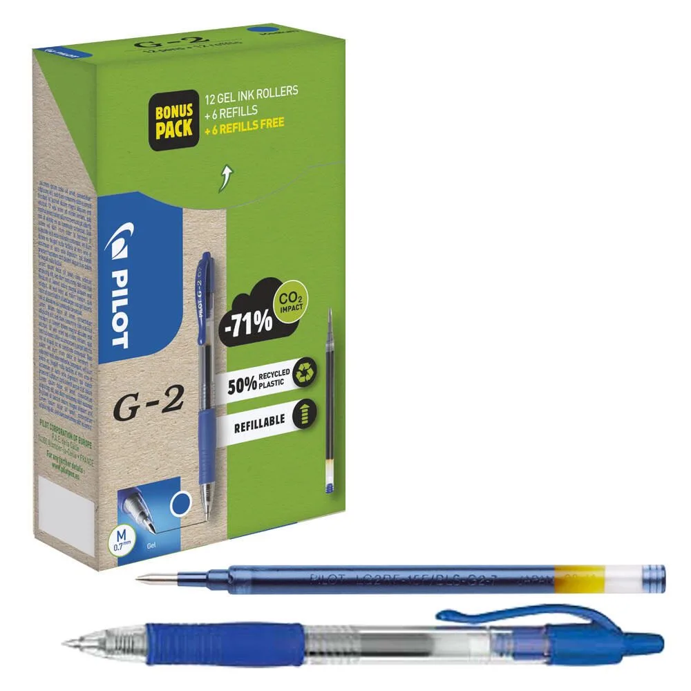 G2 + 12 Minen Gelschreiber-Set 0.4 mm, Schreibfarbe: Blau fra Pilot – produktbillede
