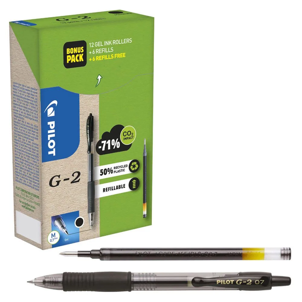 G2 + 12 Minen Gelschreiber-Set 0.4 mm, Schreibfarbe: Schwarz de Pilot – photo produit