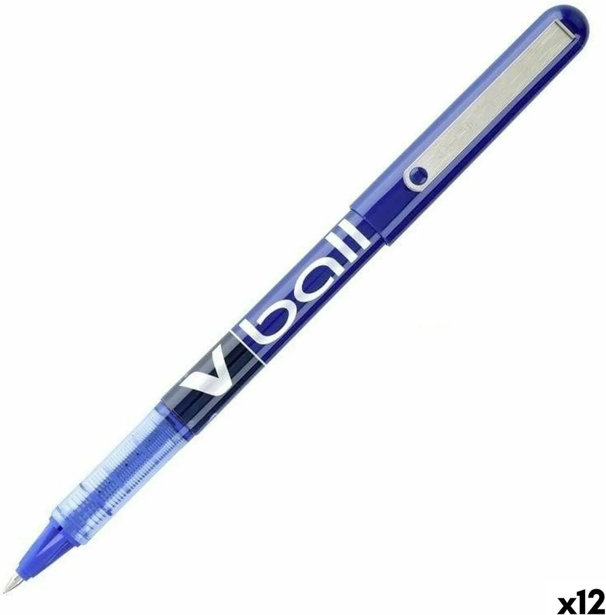Pen Roller Pilot V Ball 0,7 mm Metaal/Plastic (12 Stuks) de Pilot en Bleu – photo produit