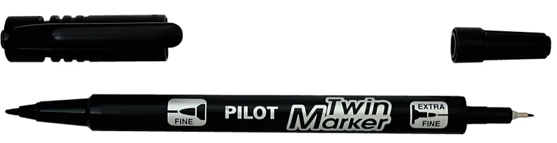 Permanent-Marker Twin Marker, extra fein, schwarz by Pilot – product photo