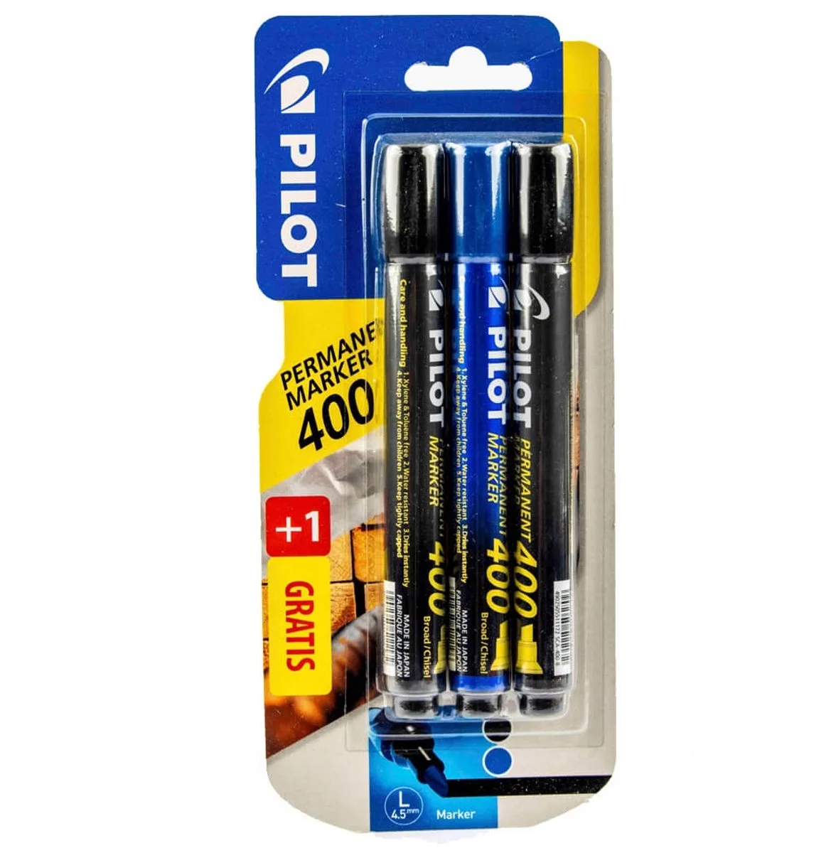 permanente markers - Set van 3 de Pilot en Zwart en Blauw – photo produit