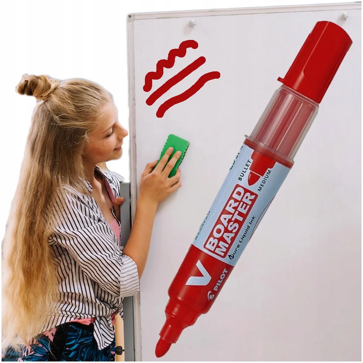 Rode Viltstift voor Whiteboard - Sterk & Vloeiend fra Pilot i Rød – produktbillede