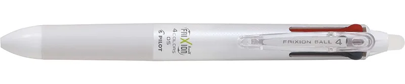 roller Frixion Ball 4-kleurenroller, fijn, klassieke inktkleuren, wit lichaam de Pilot – photo produit