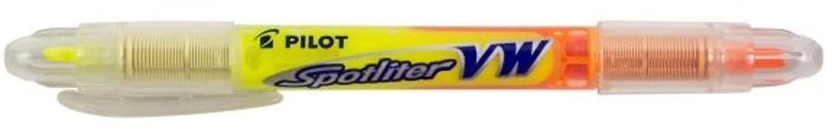 Spotliter VW Dubbelzijdige Markeerstift fra Pilot i Gul, Orange – produktbillede