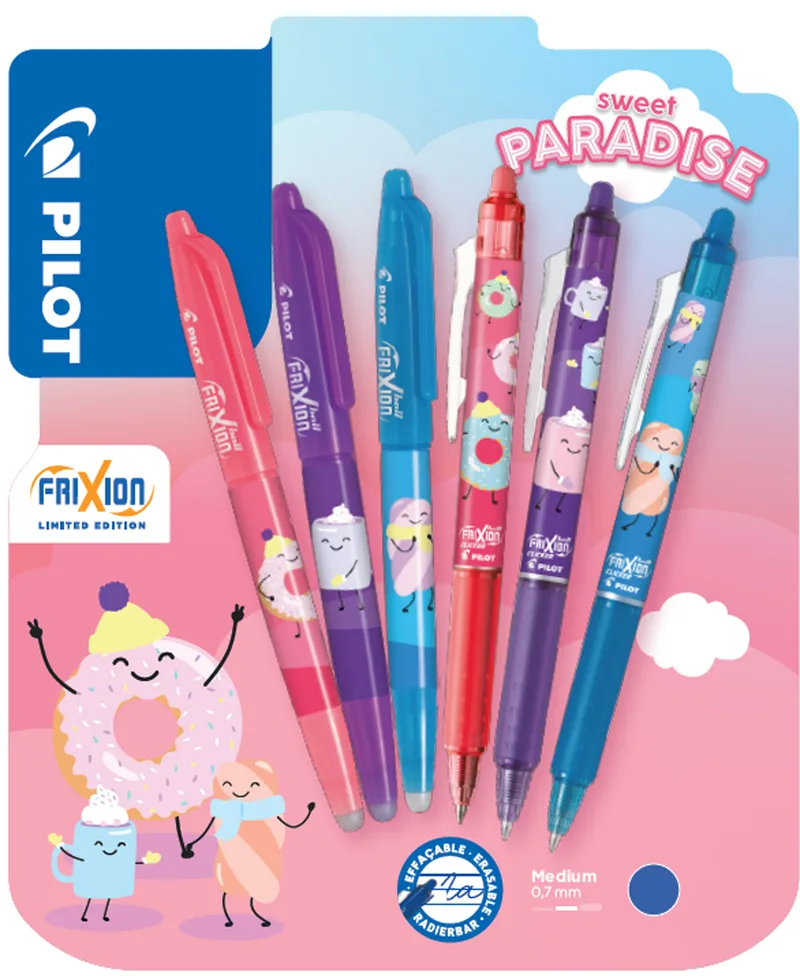 Tintenroller FRIXION BALL 07 Fancy Winter, 6er Blister van Pilot – productfoto