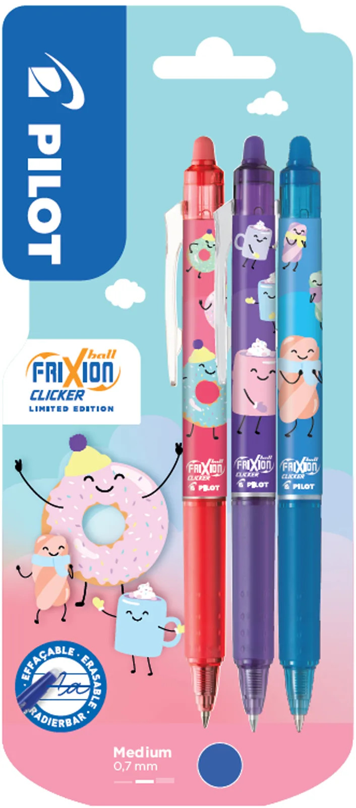Tintenroller FRIXION BALL CLICKER 07 Fancy Winter de Pilot – photo produit