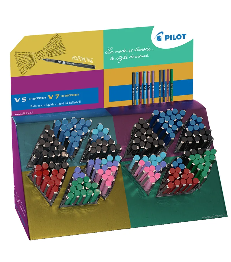 Tintenroller Hi-Tecpoint V5/V7, 180er Display de Pilot – photo produit