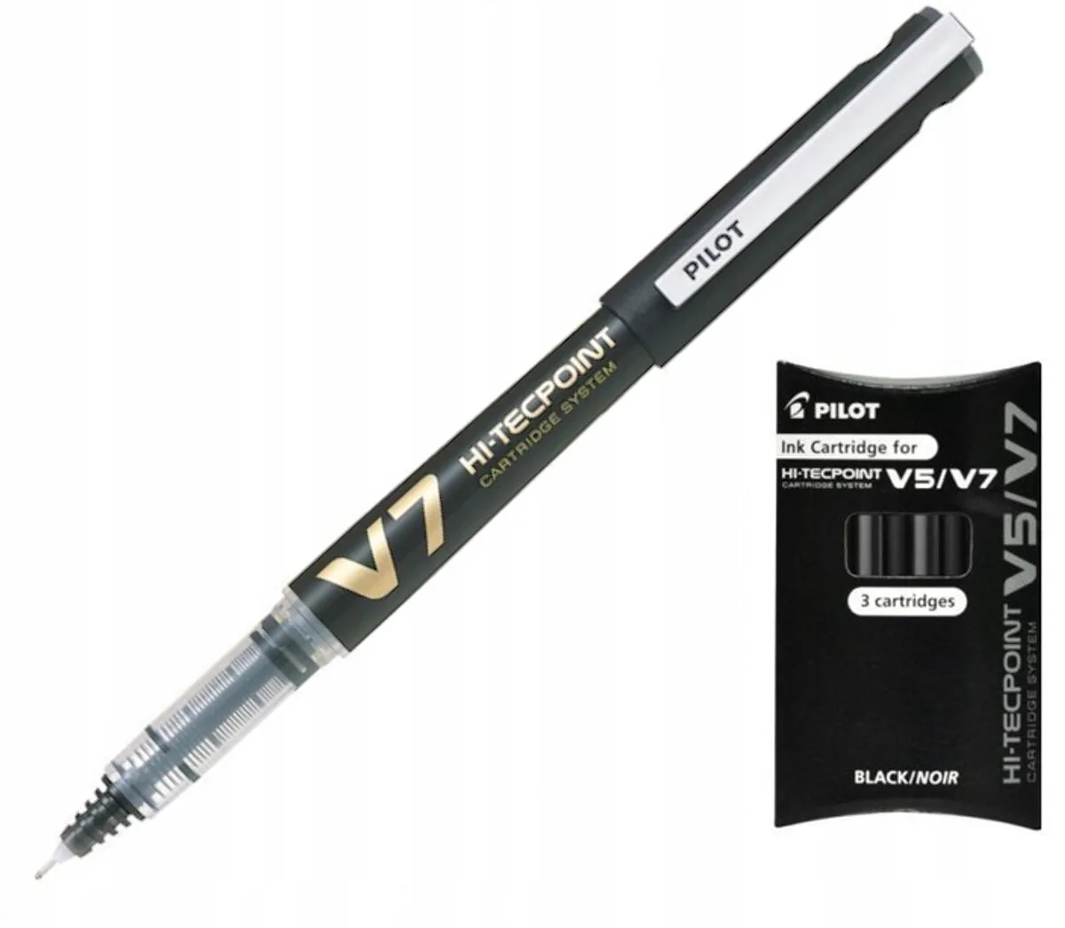 V7 Cartridge vulpen met 3 zwarte navullingen de Pilot – photo produit