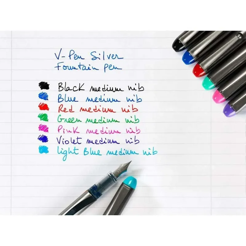 Vulpen Pilot Vpen medium zilver/blauw van Pilot – productfoto 5 van 5