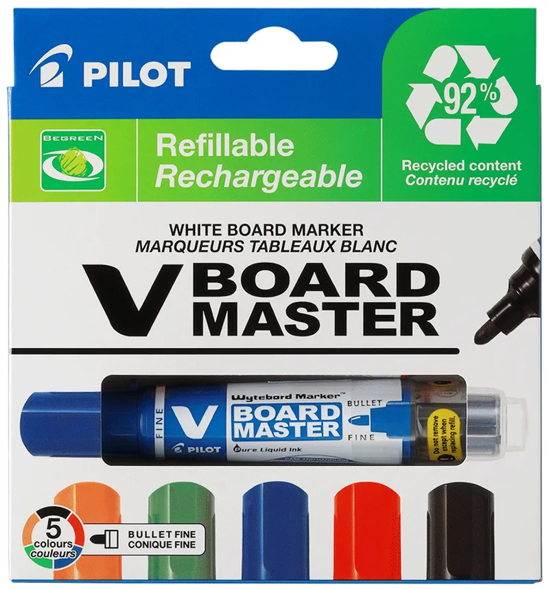 Whiteboard-Marker V BOARD MASTER, Rundspitze, 5er Etui von Pilot – Produktfoto