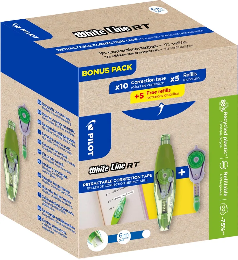 Whiteline RT, 10 correctierollers + 10 vullingen by Pilot – product photo