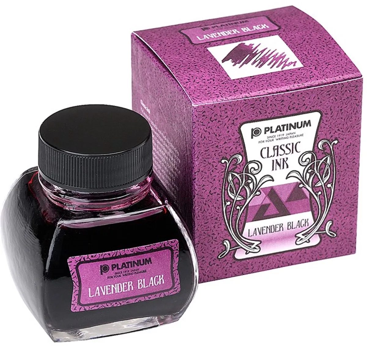 Inktpot - potje vulpeninkt - Dyestuff 'Classic Ink' Lavender Black - 60 ml van Platinum in Paars – productfoto