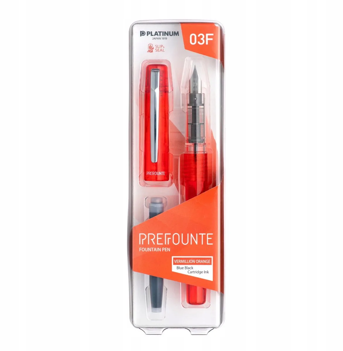 Prefounte Vulpen Vermilion Orange - F van Platinum – productfoto