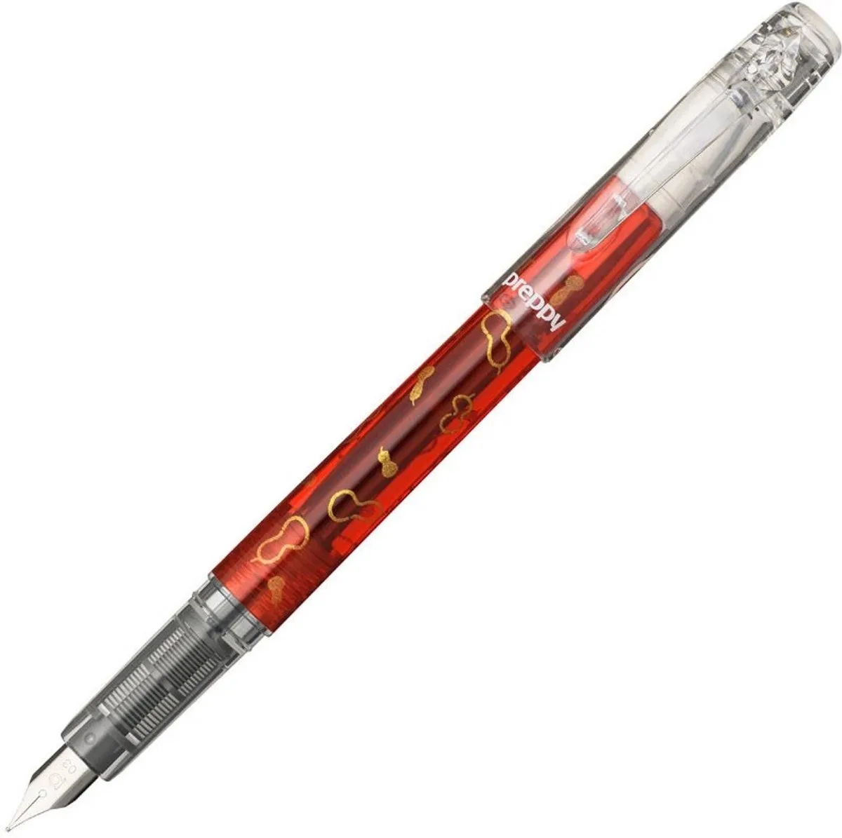 Preppy Fauntain pen Fine - Wa - Modern Maki-e Limited Edition - Hyotan vulpen - Goud von Platinum in Rot – Produktfoto