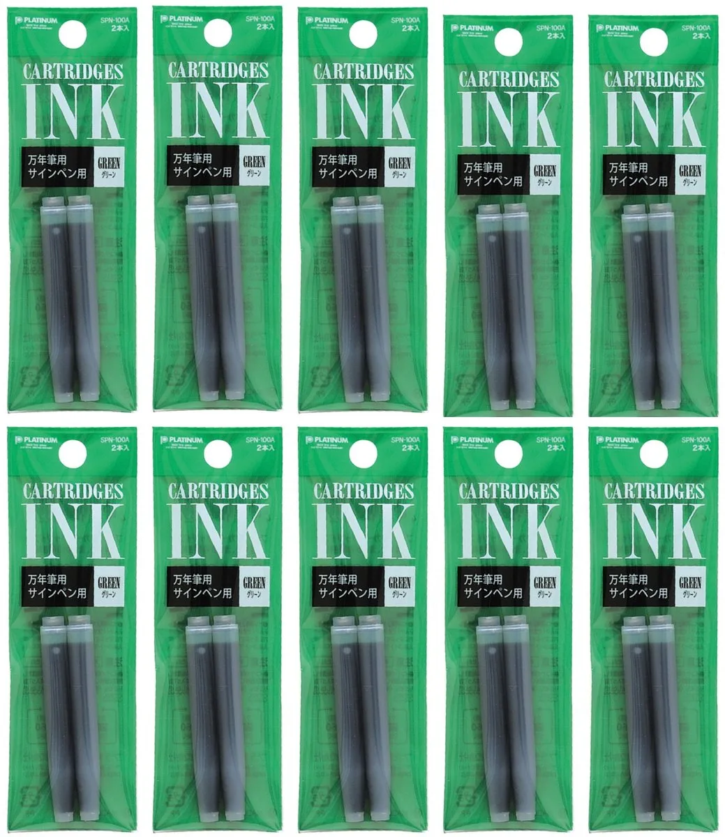 Vulpeninkt - 10 zakjes van 2 patronen van Platinum in Groen – productfoto