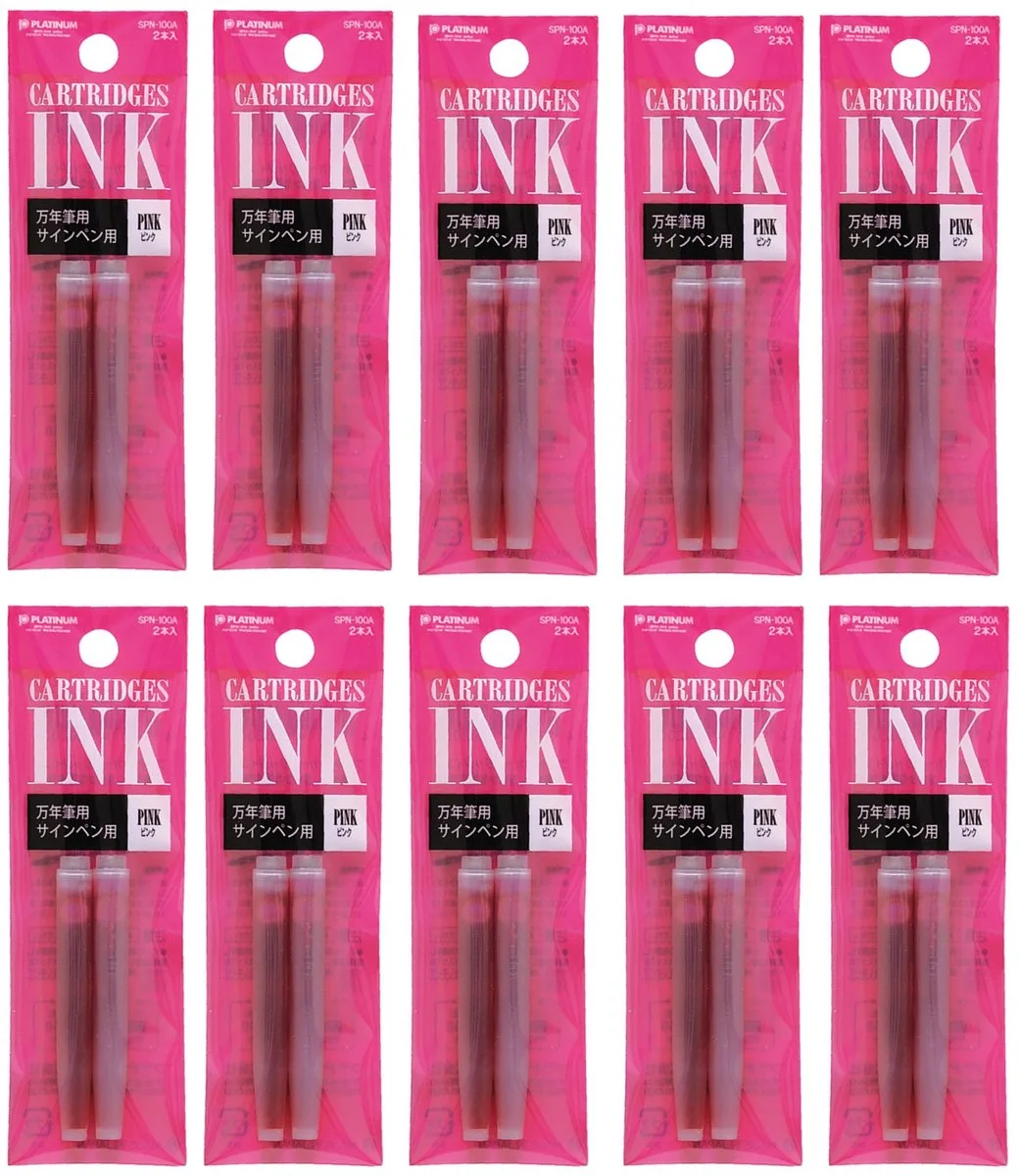 Vulpeninkt - 10 zakjes van 2 patronen van Platinum in Roze – productfoto