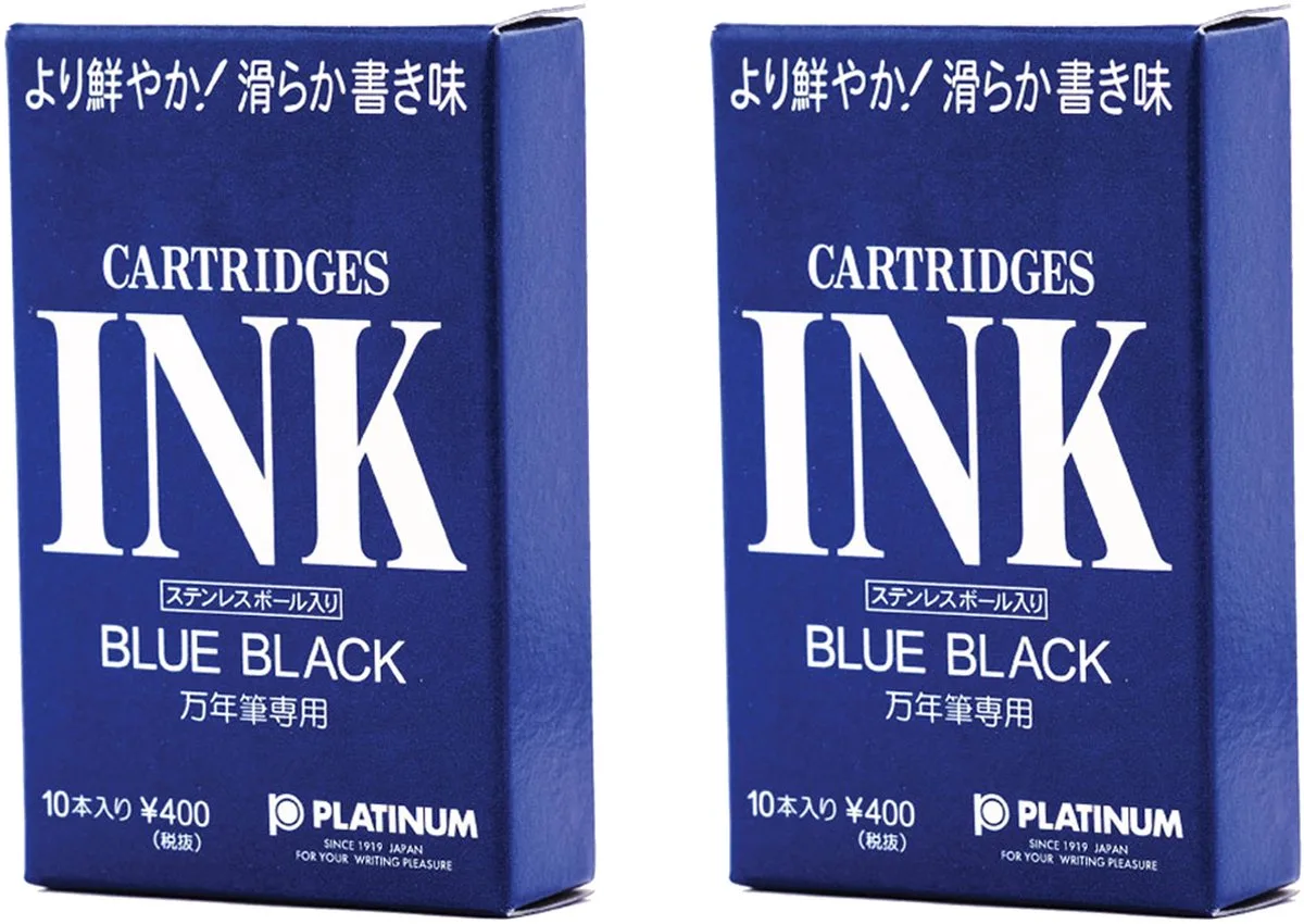 Vulpeninkt - 2 doosjes patronen - 2x 10 van Platinum in Blauw – productfoto