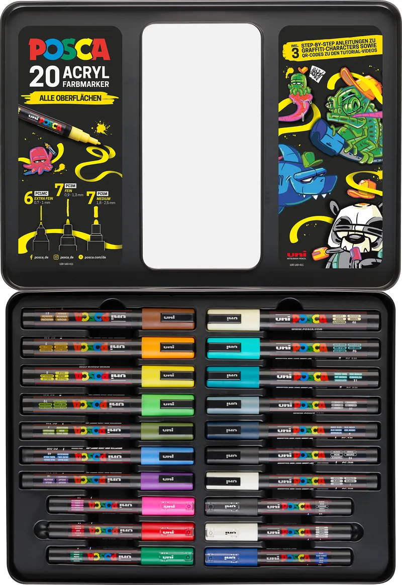 Marker UNI Etui Graffiti 20x von Posca – Produktfoto