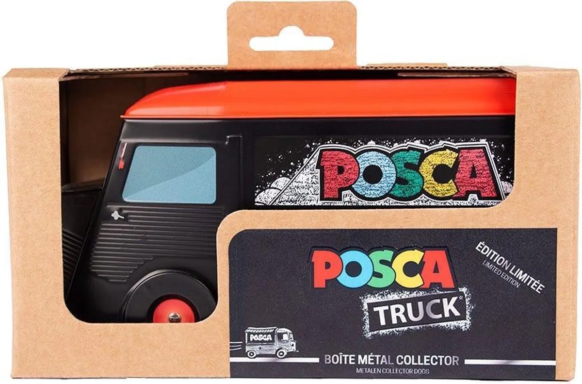 Opbergdoos - Metalen Truck - Collectorsitem de Posca en Noir, Rouge – photo produit