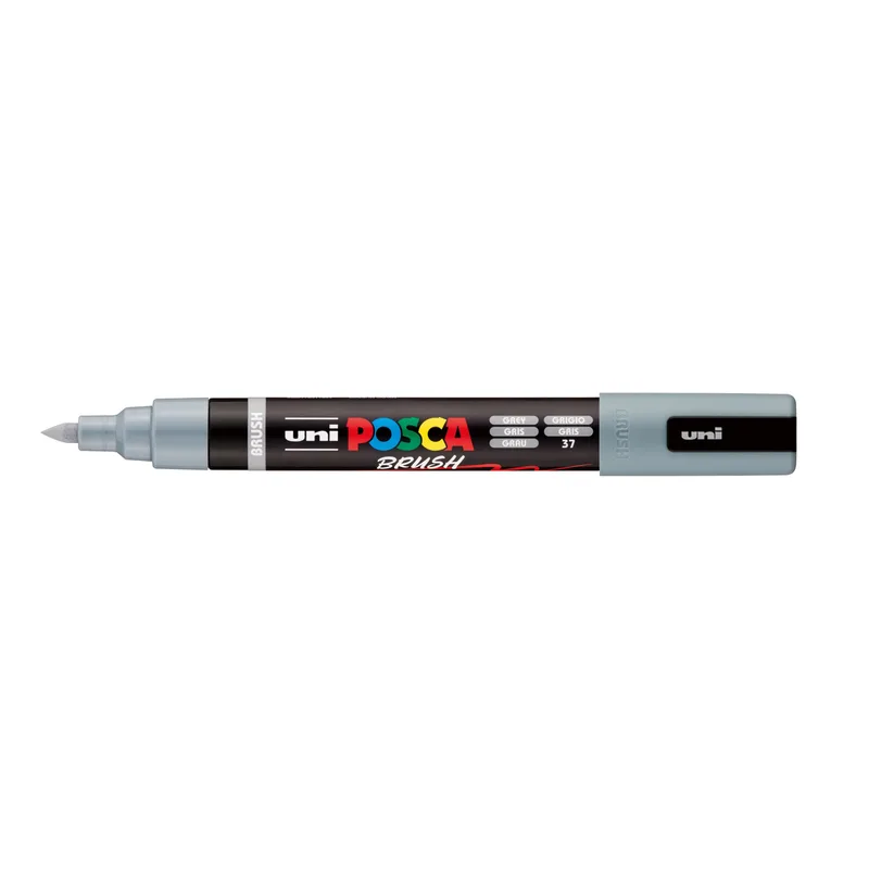 Paintmarker uni posca pc-5br brushpunt m grijs | 6 stuks von Posca – Produktfoto