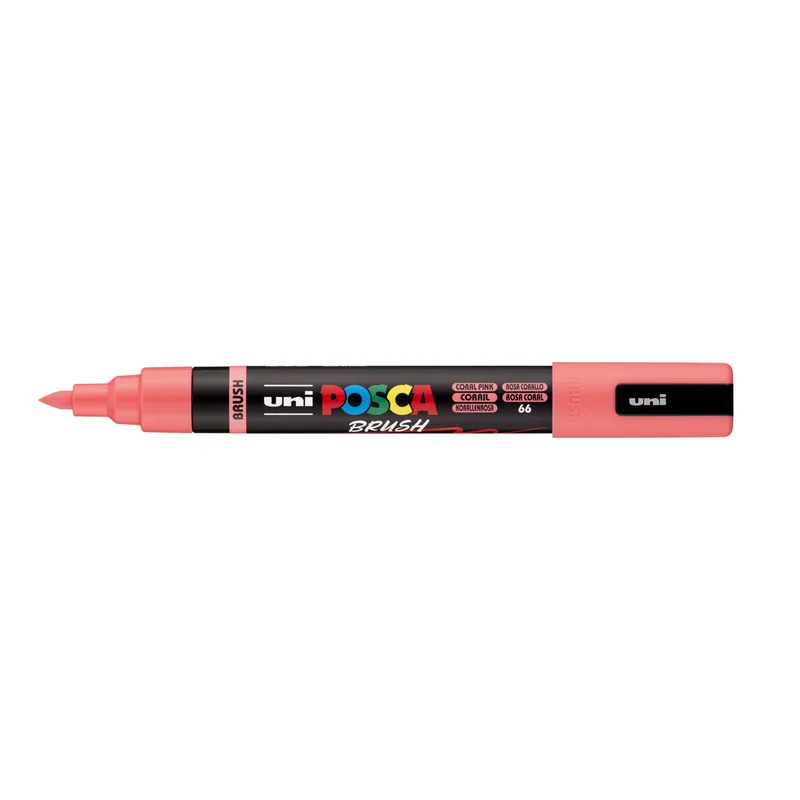 Paintmarker uni posca pc-5br brushpunt m koraal | 6 stuks de Posca – photo produit