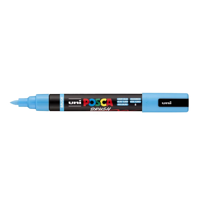 Paintmarker uni posca pc-5br brushpunt m lichtbl | 6 stuks by Posca – product photo