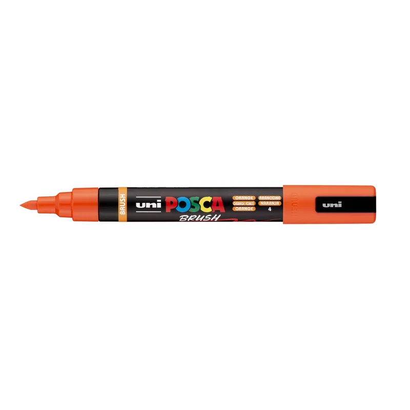 Paintmarker uni posca pc-5br brushpunt m oranje | 6 stuks van Posca – productfoto