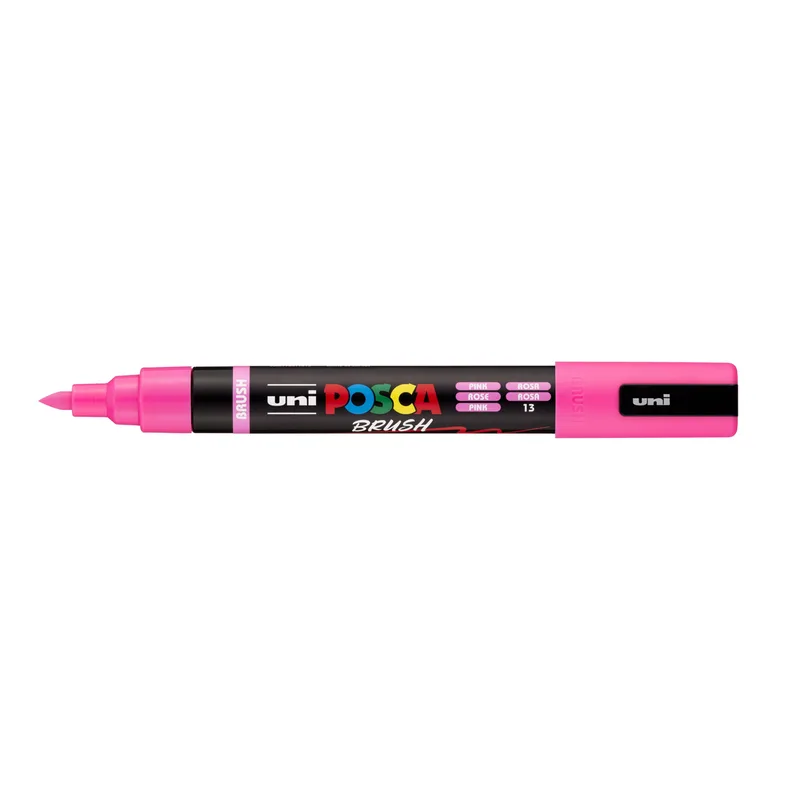 Paintmarker uni posca pc-5br brushpunt m roze | 6 stuks by Posca – product photo