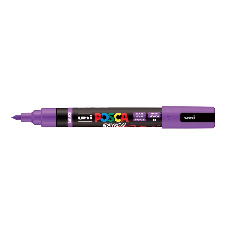 Paintmarker uni posca pc-5br brushpunt m violet | 6 stuks by Posca – product photo