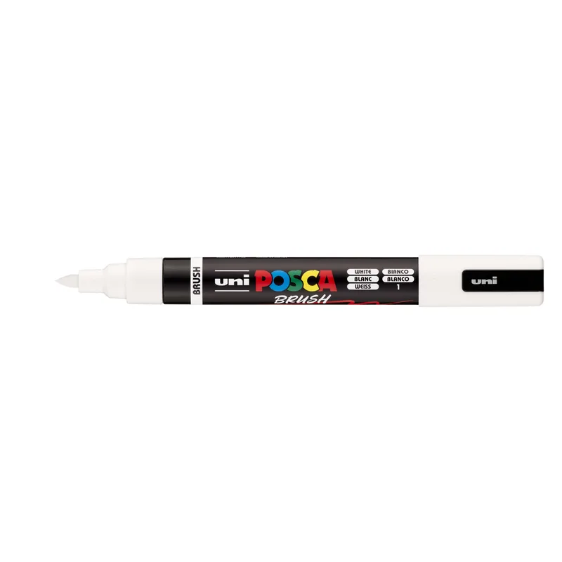 Paintmarker uni posca pc-5br brushpunt m wit | 6 stuks van Posca – productfoto