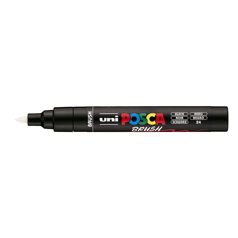 Paintmarker Uni POSCA PC-5BR brushpunt medium zwart by Posca – product photo 2 of 3