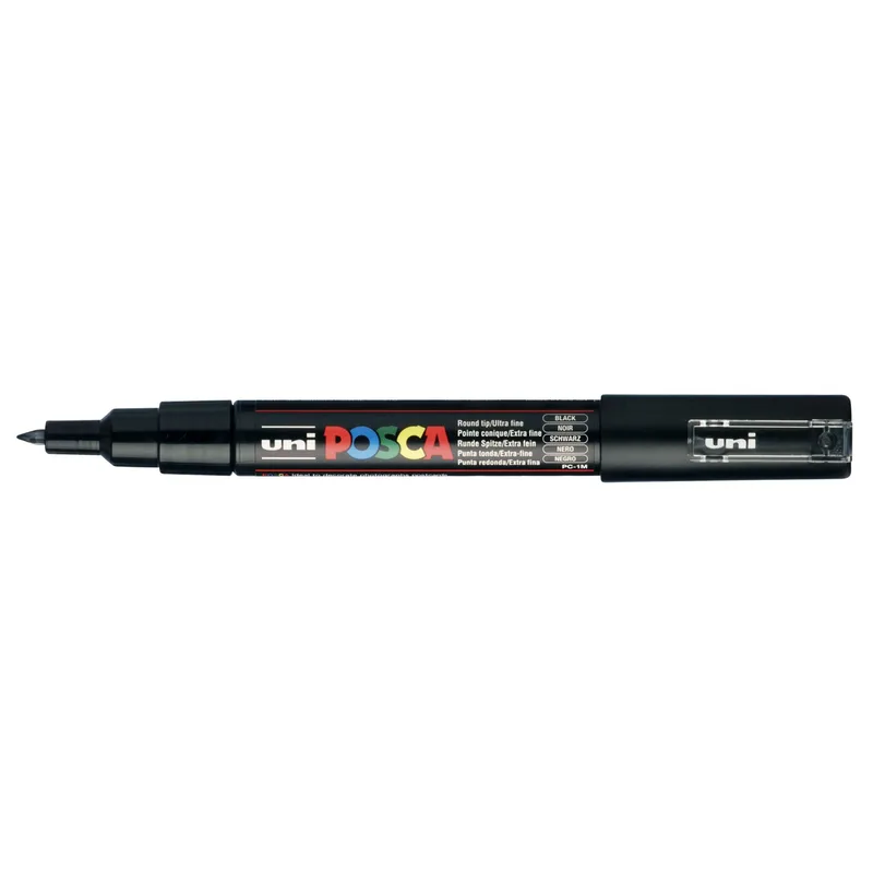 Paintmarker uni posca pc1mc ef zwart | 6 stuks de Posca – photo produit