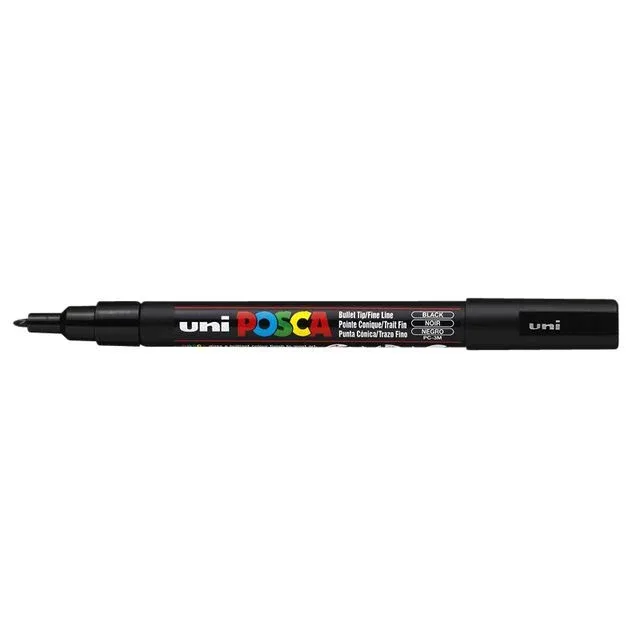 Paintmarker uni posca pc3m f zwart | 6 stuks by Posca – product photo